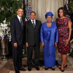 President Barack Obama and First Lady Michelle With Tanzanian President Jakaya Kikwete and First Lady Salma in New York City on Sep 24, 2013