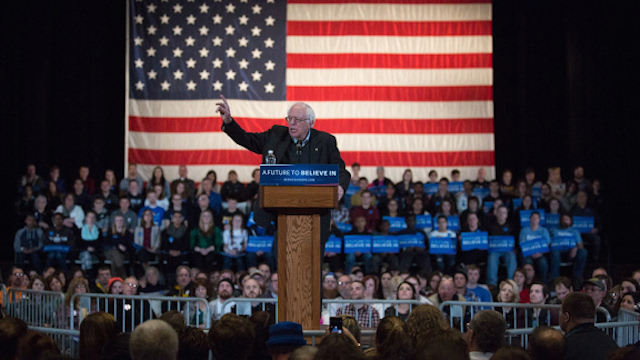 Bernie Sanders addressing masses