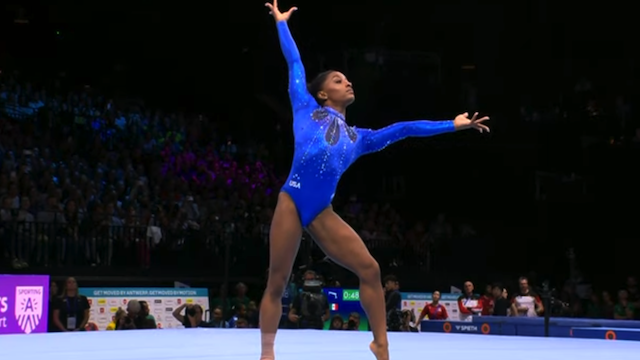 Simone Biles Wins All-Around Gold Medal at  Artistic Gymnastics World Championships,  October 6,  2023