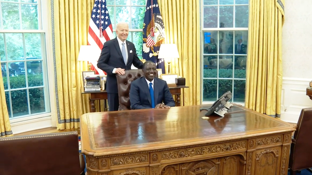 US President Joe Biden and Kenyan President William Ruto in the White House,  during a State Visit, May 23, 2024
