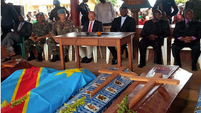 MONUSCO Head Martin Kobler and North Kivu Governor Julien Paluku  lead burial ceremonies of civilians massacred in Mavivi-Beni