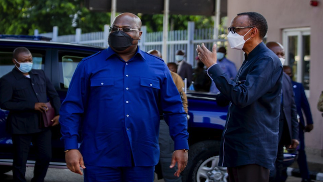 Felix Tshisekedi and Paul Kagame in Gisenyi June 25, 2021