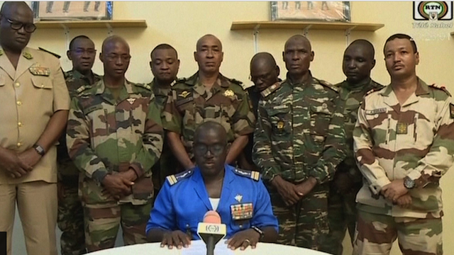 Niger military coup leaders led by Gen Abdourahmane Tchiani, on July 26, 2023