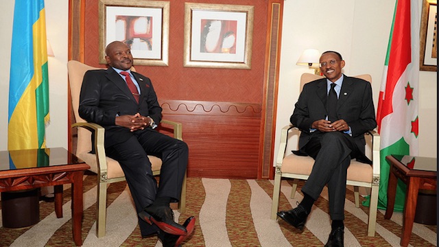 Burundi President Pierre Nkurunziza with Rwandan dictator Paul Kagame 