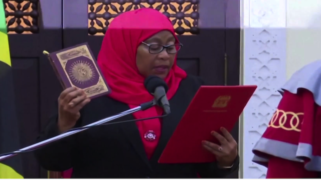 Samia Suluhu Hassan in  March 19, 2021 Swearing-in Ceremony