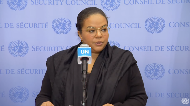 DR Congo Thérèse Kayikwamba Wagner  at the UN Security Council Meeting  in  February 2025