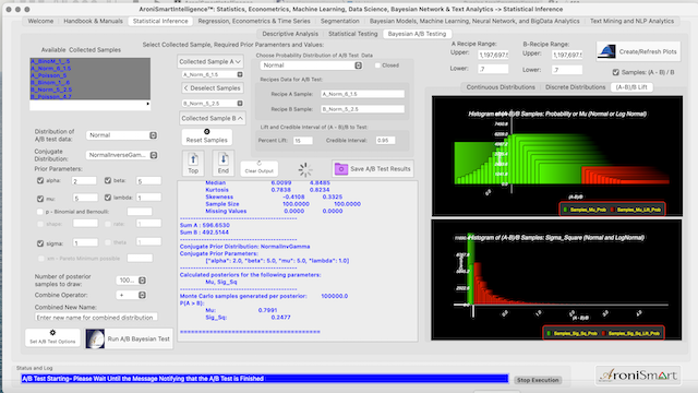 AroniSmartIntelligence™:  A/B Bayesian Test Capabilities