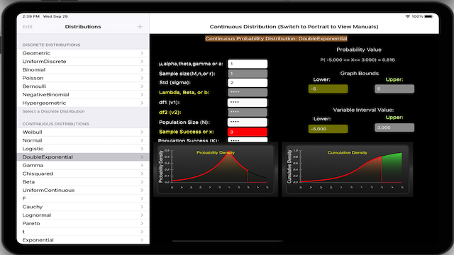 AroniStatMobile DIstribution Continuous Example 2021 09 29