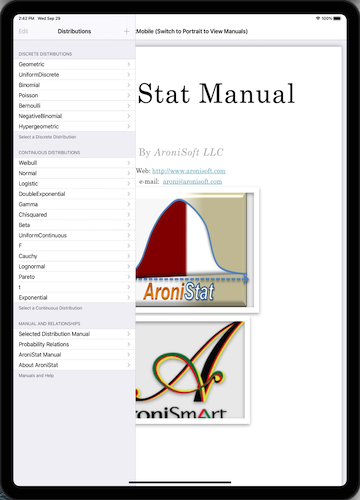 AroniStatMobile Manual DIstributions 2021 09 29