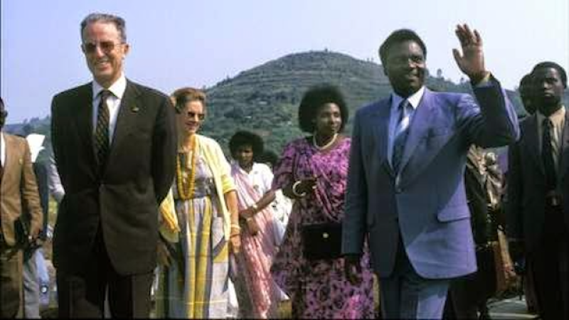 President Juvenal Habyarimana, First Lady Agathe,  Belgian King Baudouin and Queen Fabiola in Rwanda in 1978