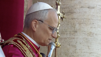 Robert Prevost as Pope Leo XIV at the Vatican on  May 8, 2025